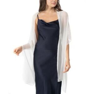 Giani Bernini Women's Pleated Chiffon Evening Wrap White OS